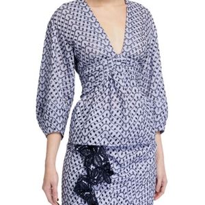 Derek Lam 10 Crosby Noe Eyelet Balloon Sleeve Top